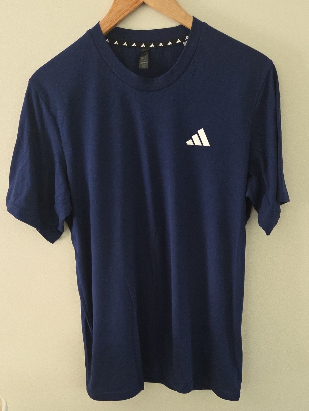NWOT Adidas Aeroready Navy Short-Sleeve Tee with White Logo